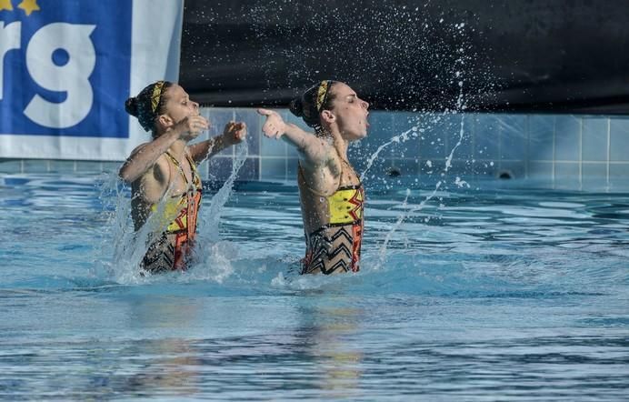 LAS PALMAS DE GRAN CANARIA A 28/05/2017. Natación sincronizada / Final de dúo libre y de dúo mixto de la competición internacional en la piscina  Metropole. FOTO: J.PÉREZ CURBELO