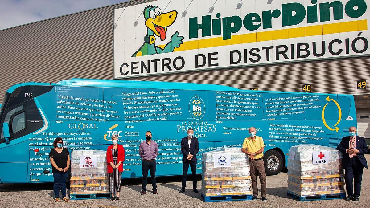 Guaguas Global dona 2,6 toneladas de alimentos a tres entidades benéficas