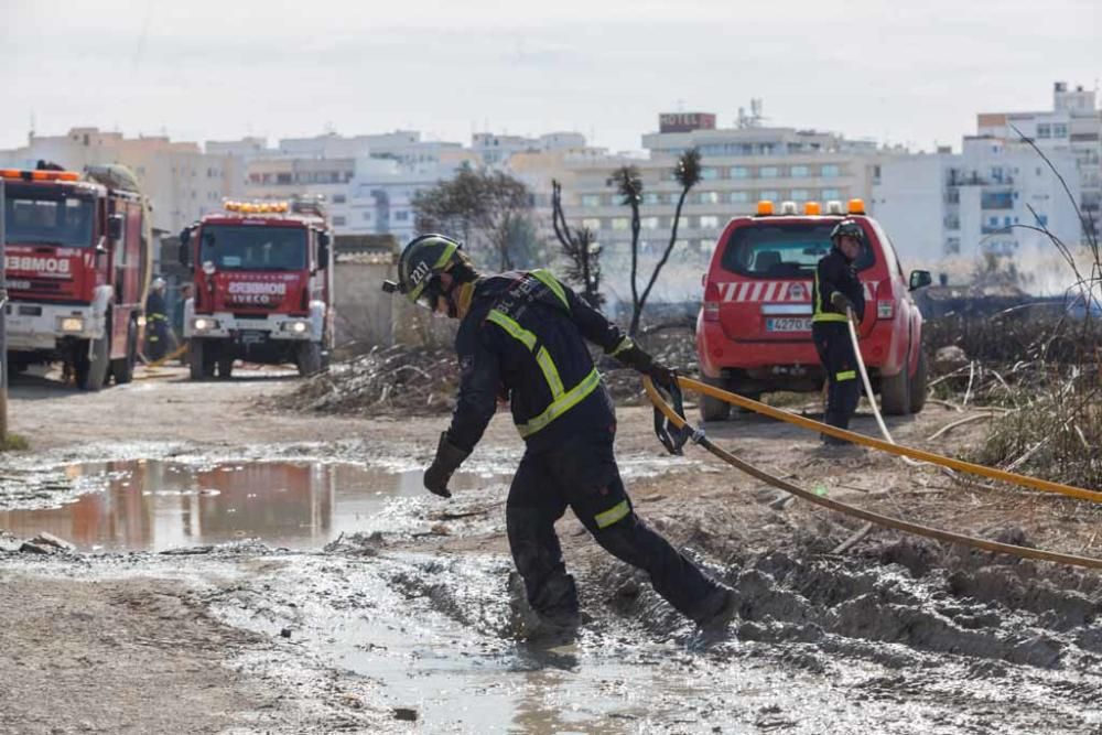 El fuego comenzó entre el cinturón de ronda y la rotonda del colegio Joan XXIII