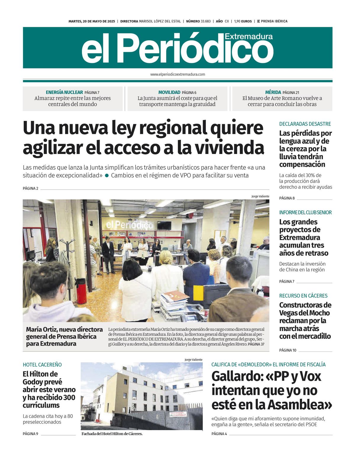 Consulta la portada correspondiente al día 20 de mayo de 2025