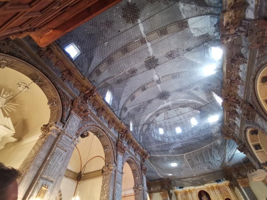 La Iglesia de Tuéjar cumple 10 años con mallas protectoras por peligro de derrumbes