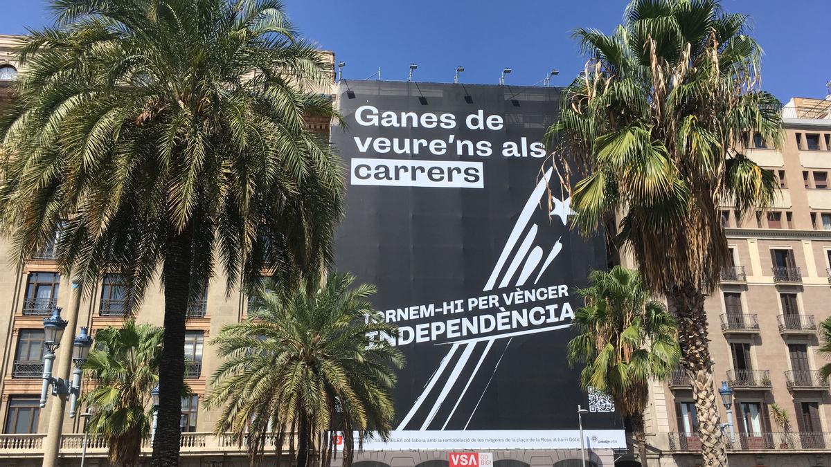 L'Assemblea Nacional Catalana (ANC) ha estrenat aquest dilluns les pancartes per a la Diada de Catalunya d'enguany,