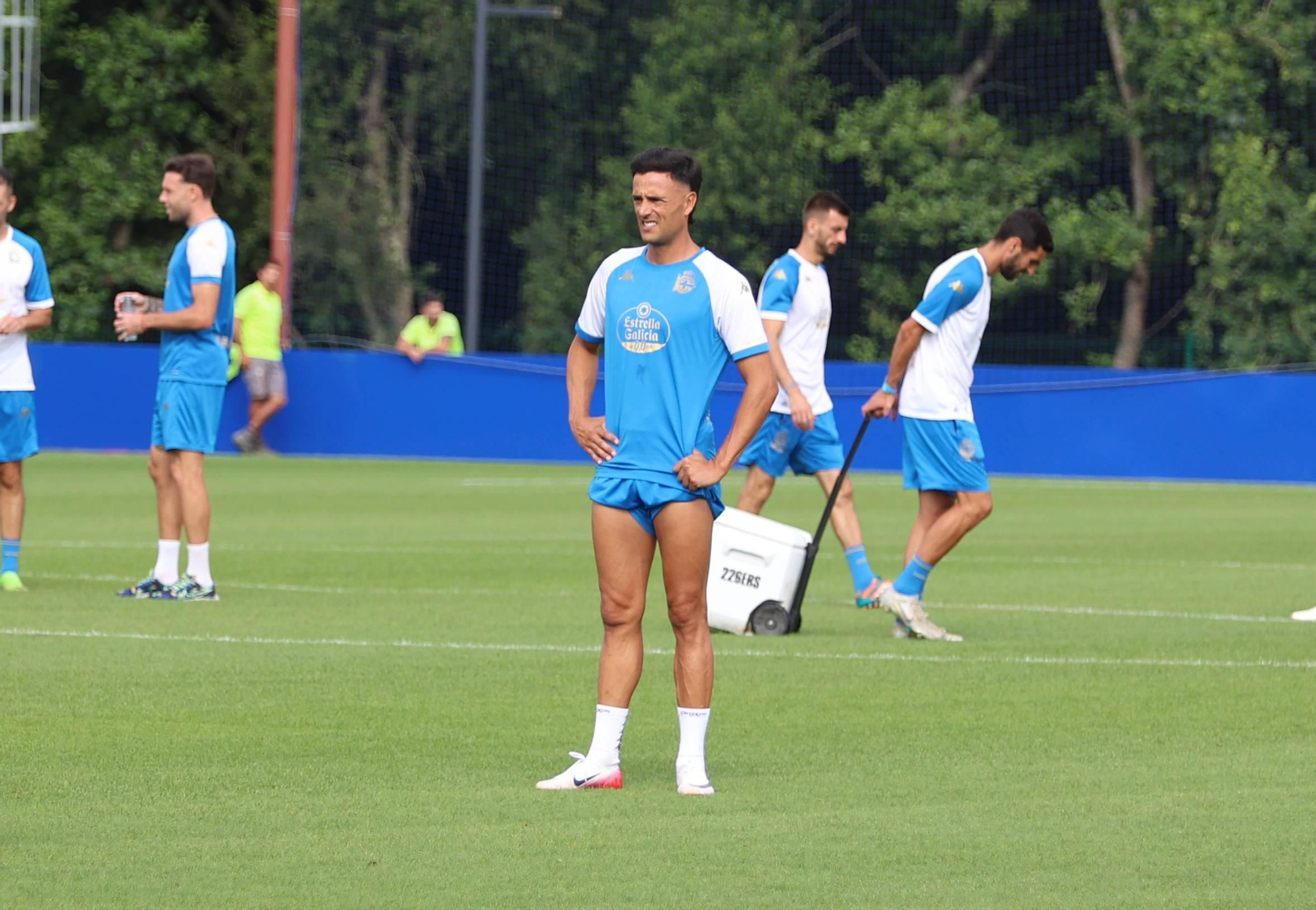Primer entrenamiento de Luismi Cruz en Abegondo