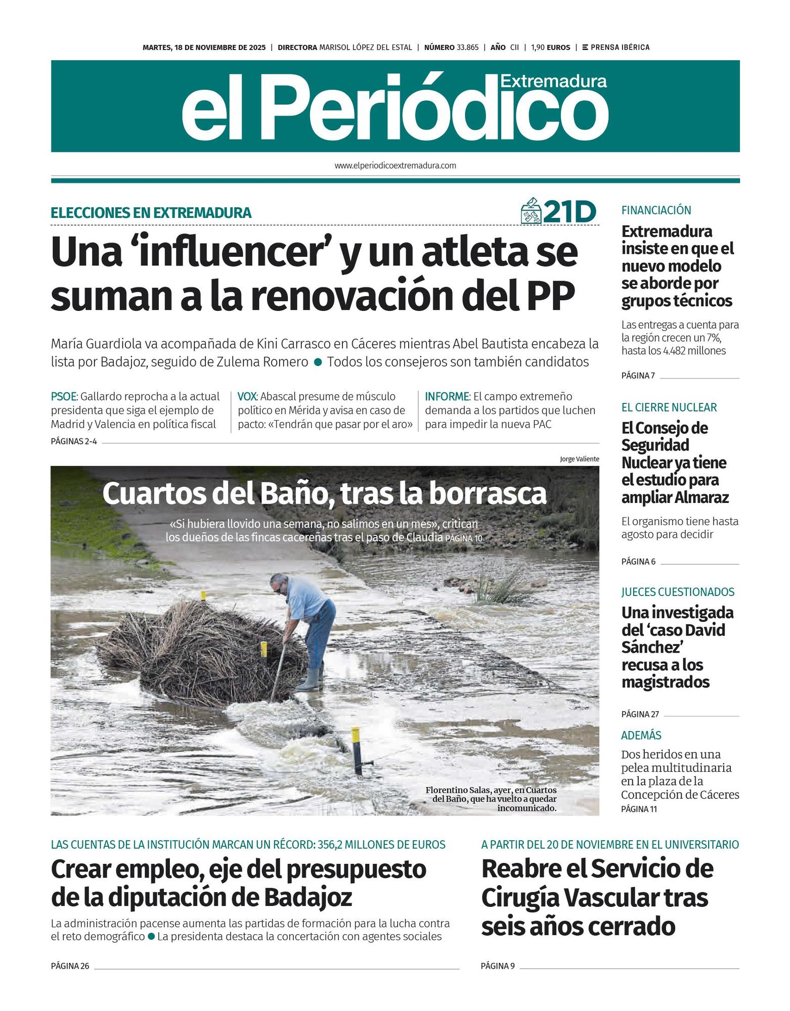 Consulta la portada correspondiente al día 18 de noviembre  de 2025