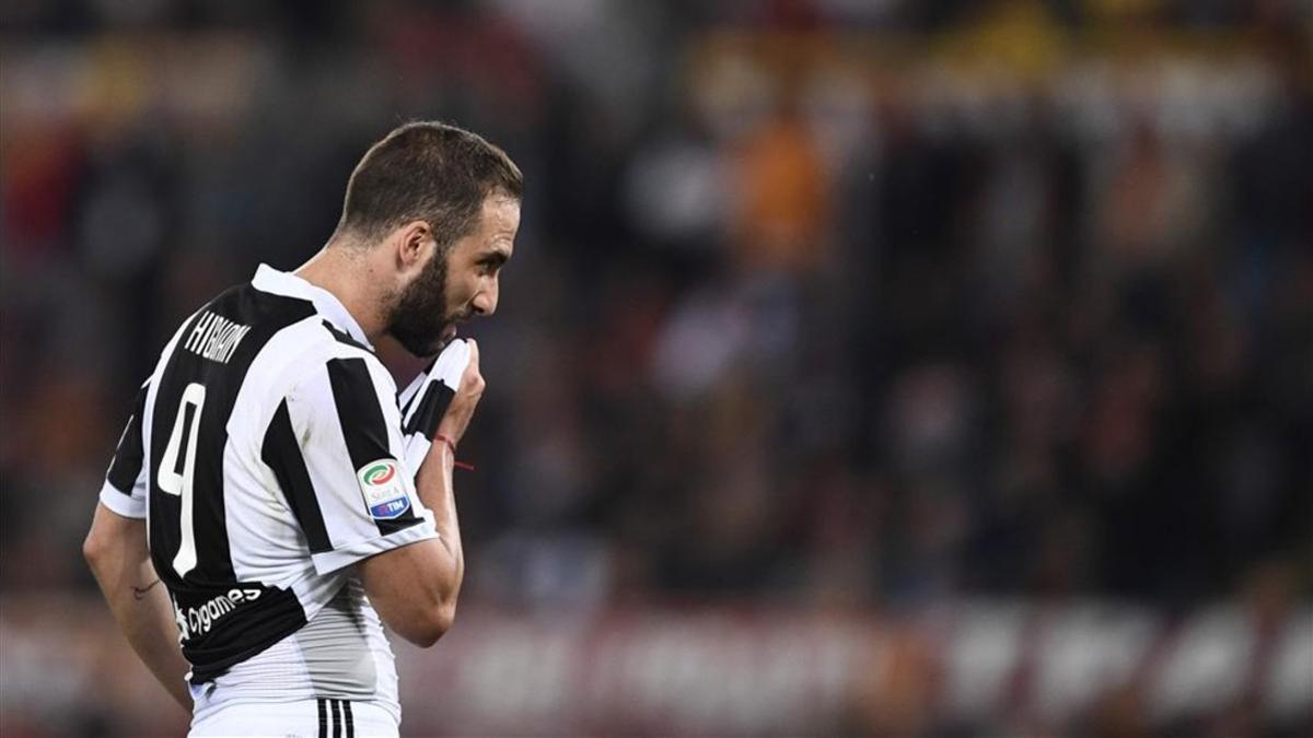 Higuaín en su última aparición con la camiseta de la Juventus