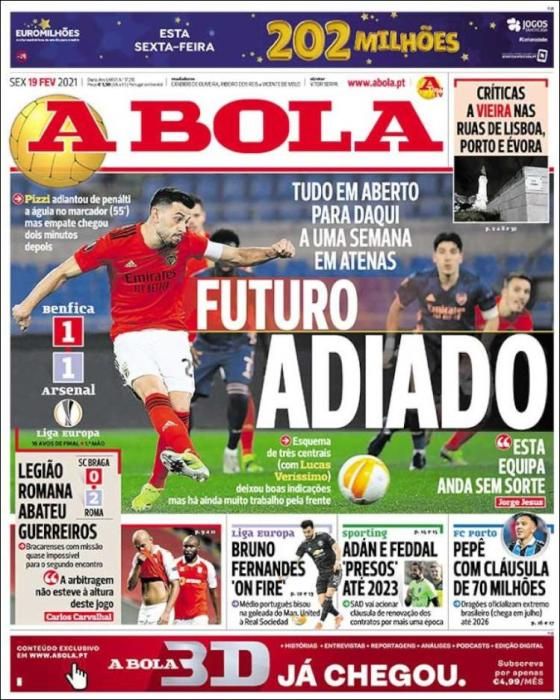 Portada A BOLA viernes 19 febrero 2021