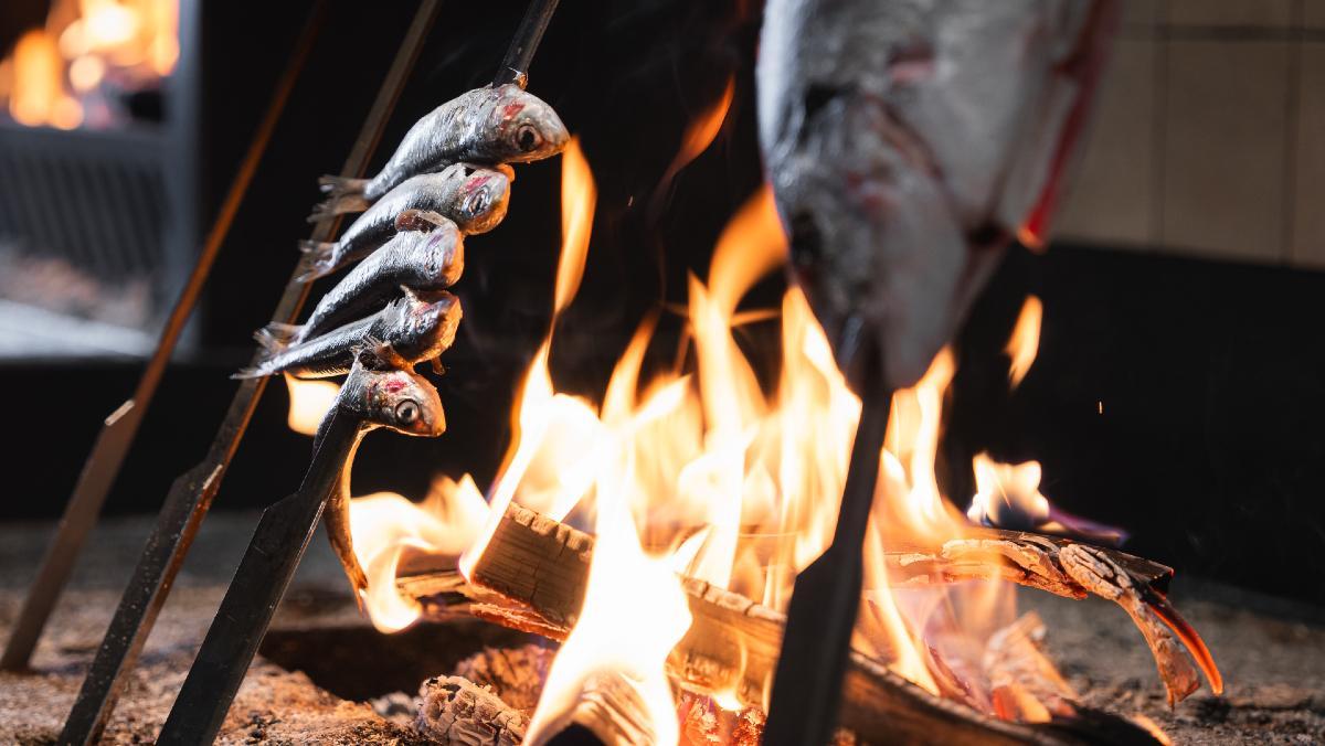 Espeto de sardina.