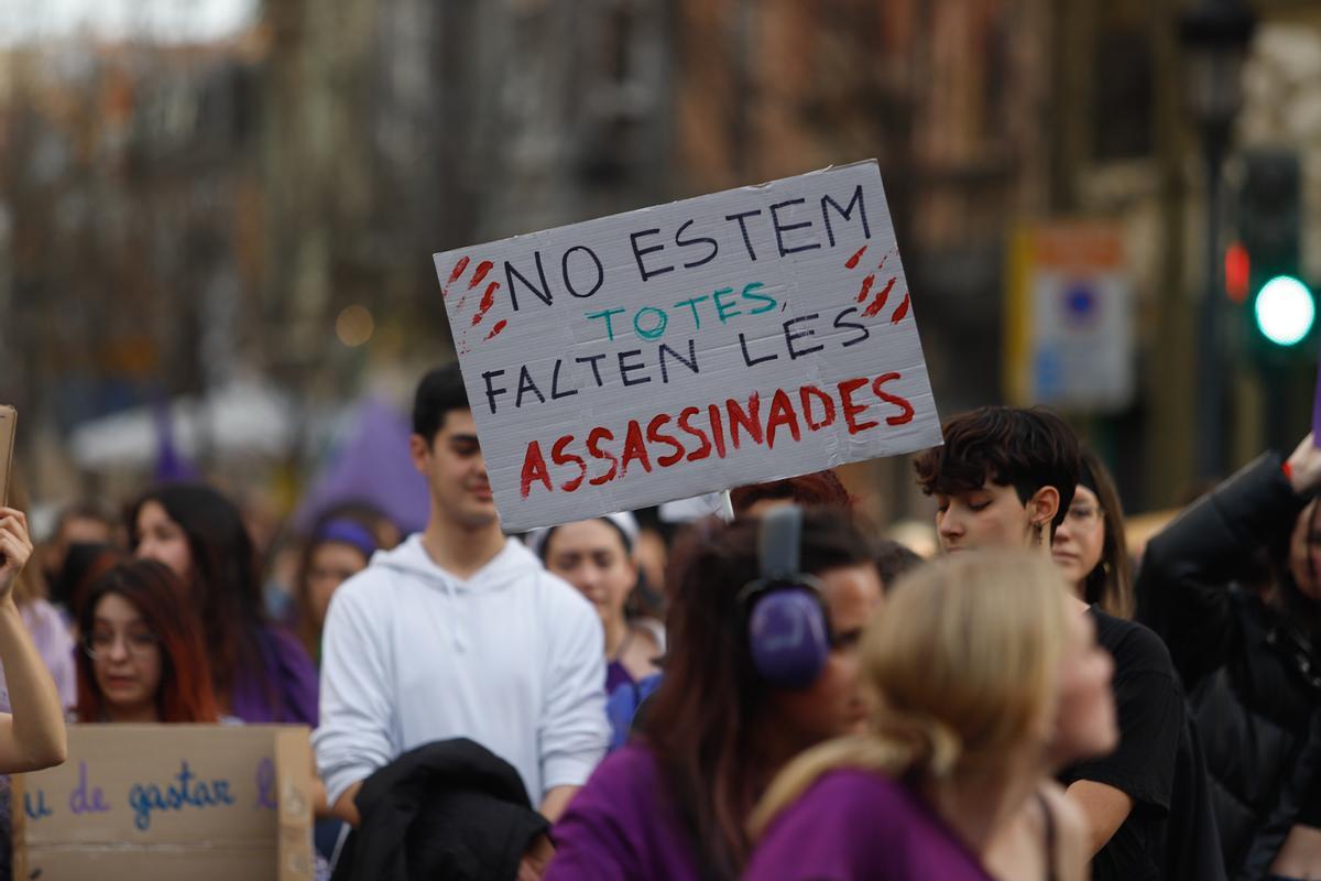 Manifestación del 8M en Valencia en una imagen de archivo.
