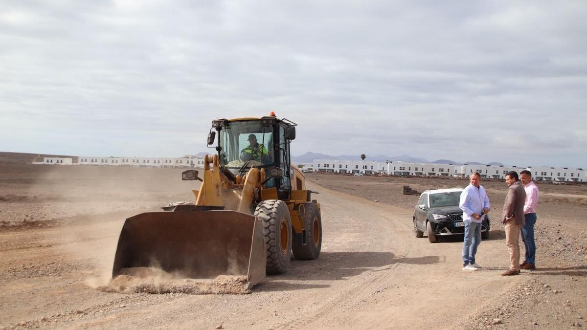 Imagen de las obras de acondicionamiento que se están llevando a cabo en Yaiza, Lanzarote.