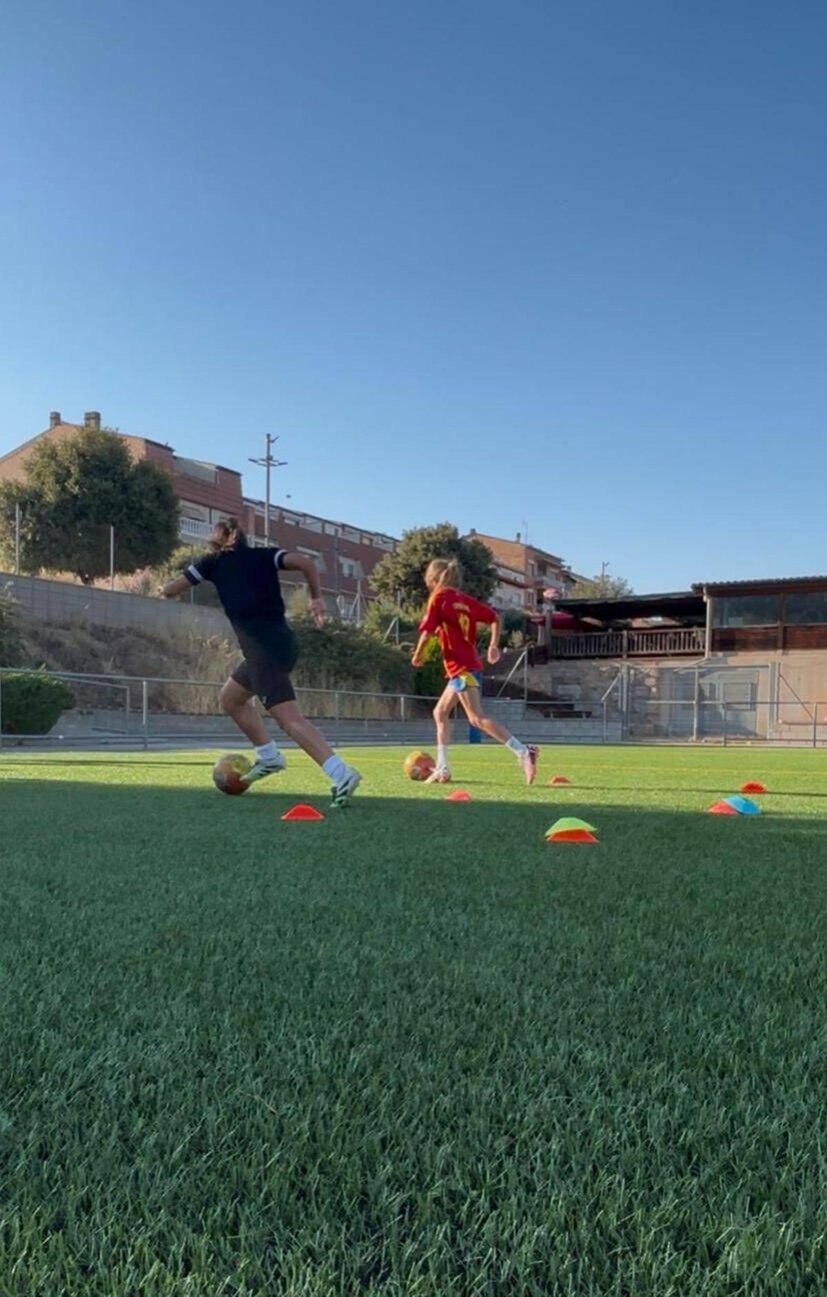 La primera jornada d'entrenaments del Club de Futbol Ginesta Balsareny