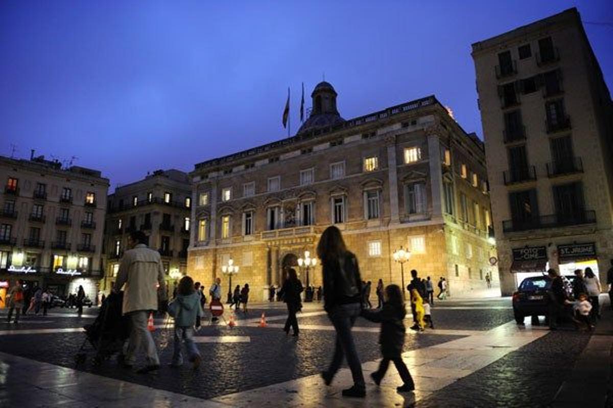 La Plaza Sant Jaume, en el Barrio Gótico.