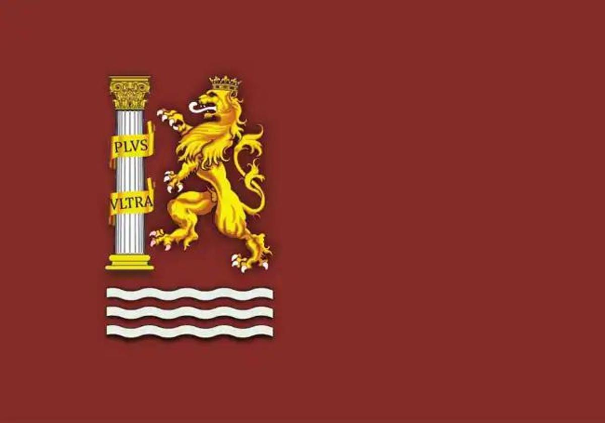 La bandera oficial de Badajoz.