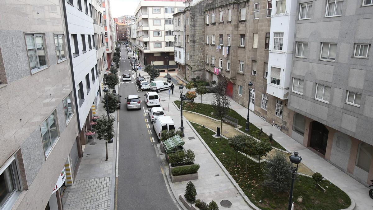 Vista de la calle Menéndez Pelayo de Vigo, donde ocurrió el altercado