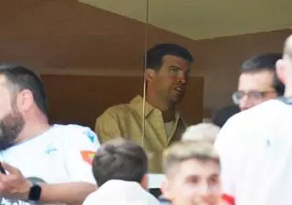 Gerard Piqué siguió el Deportivo-Andorra desde la grada VIP de Riazor