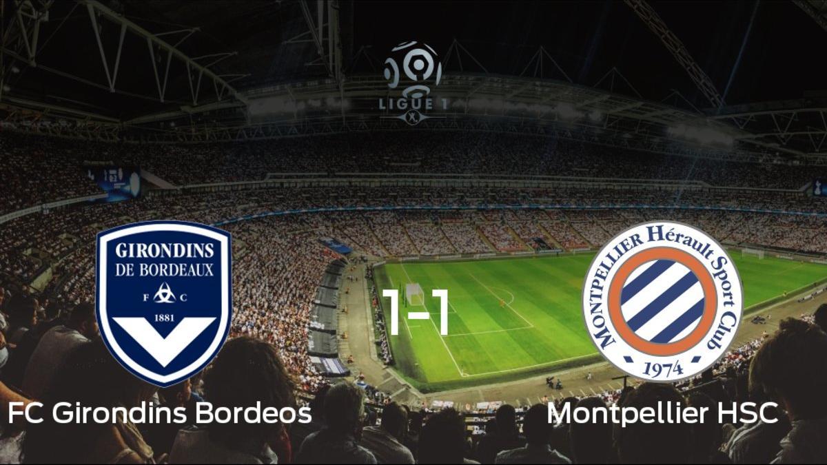 El FC Girondins Bordeos y el Montpellier HSC se reparten los puntos tras empatar 1-1