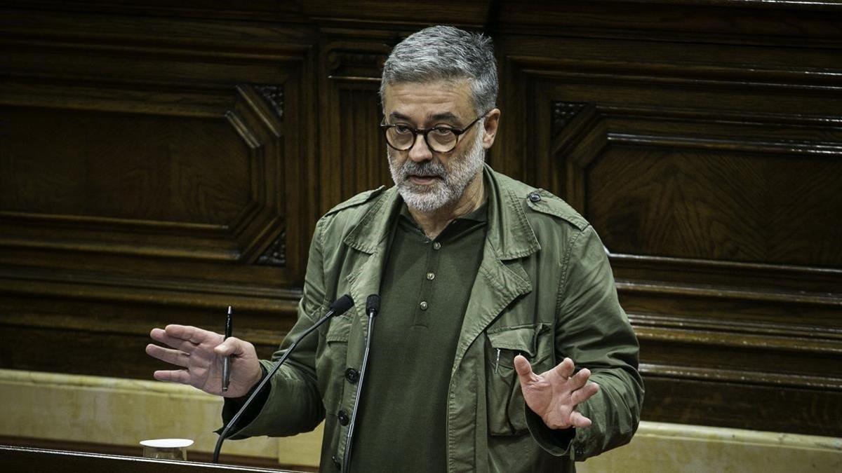 El diputado de la CUP Carles Riera, en el Parlament.