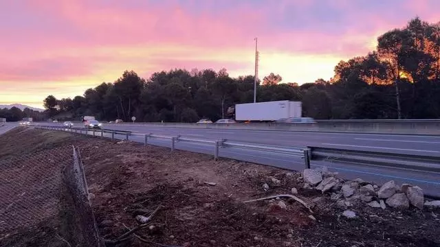 Primer dia de la reobertura completa de l'AP-7 en sentit sud a Gelida