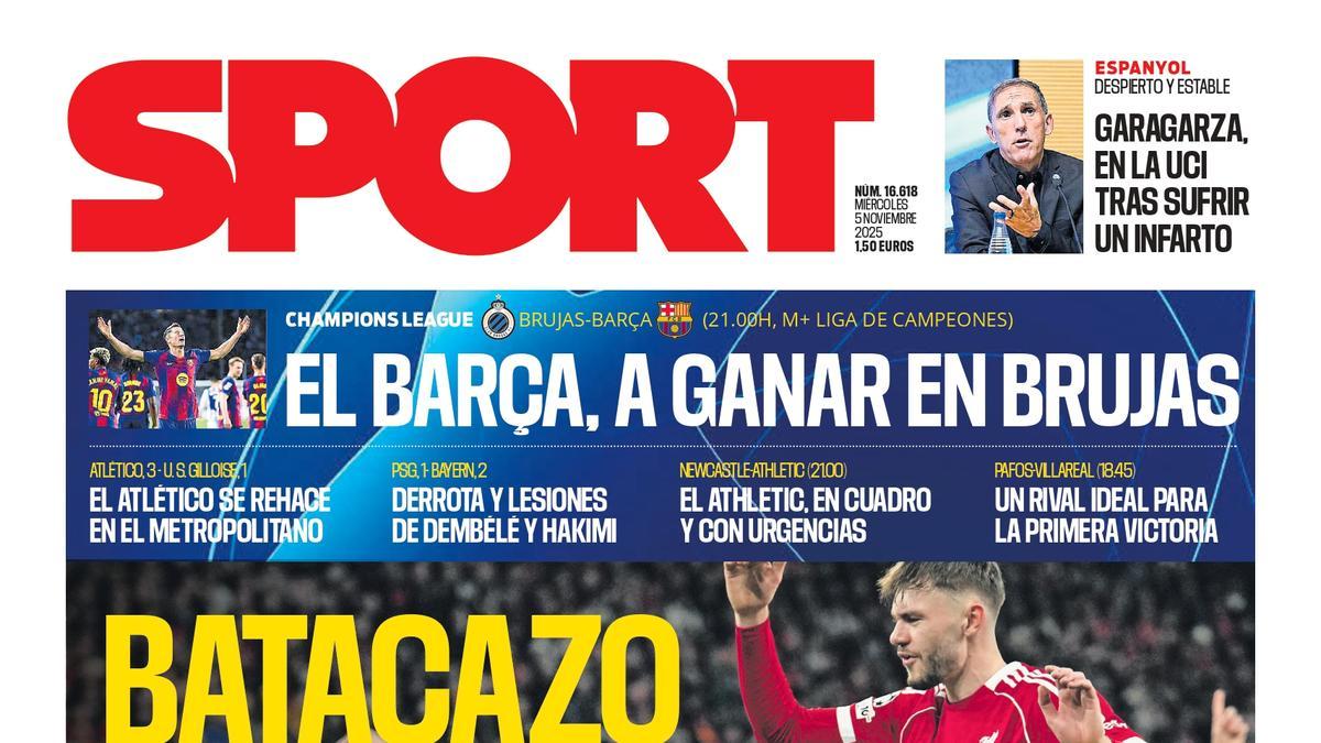 La portada SPORT de este miércoles