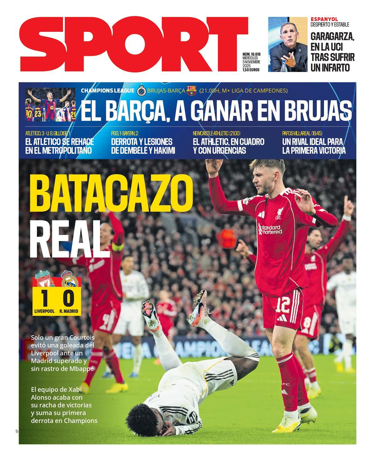 La portada SPORT de este miércoles