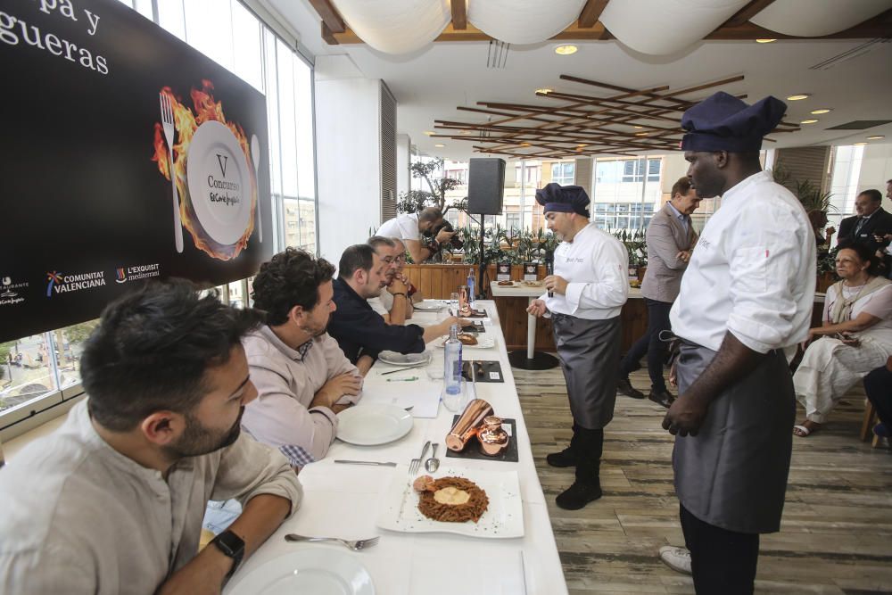 "Hogueras mirando al mar", de Félix Redondo, y "Almorsaret Alicantí", de Estefanía Díaz, han sido elegidos como el mejor plato y tapa de estas Hogueras por el jurado del concurso gastronómico festero