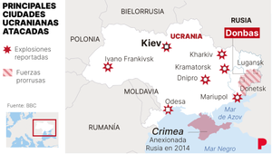 Mapa d’Ucraïna i Rússia: les zones vermelles del conflicte
