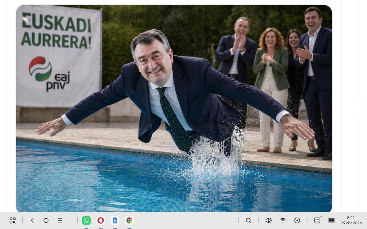 La imagen generada por IA que publicó el PSE y que ha desatado la crisis entre el PNV y el Gobierno