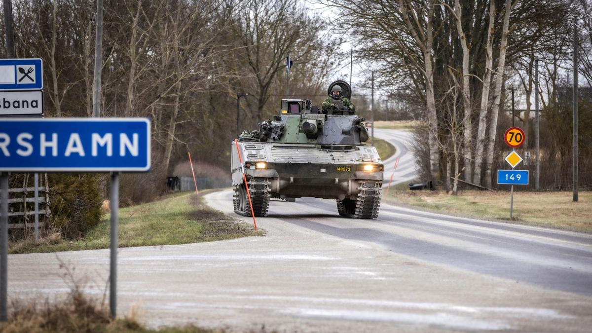 Un vehículo militar en Gotland.