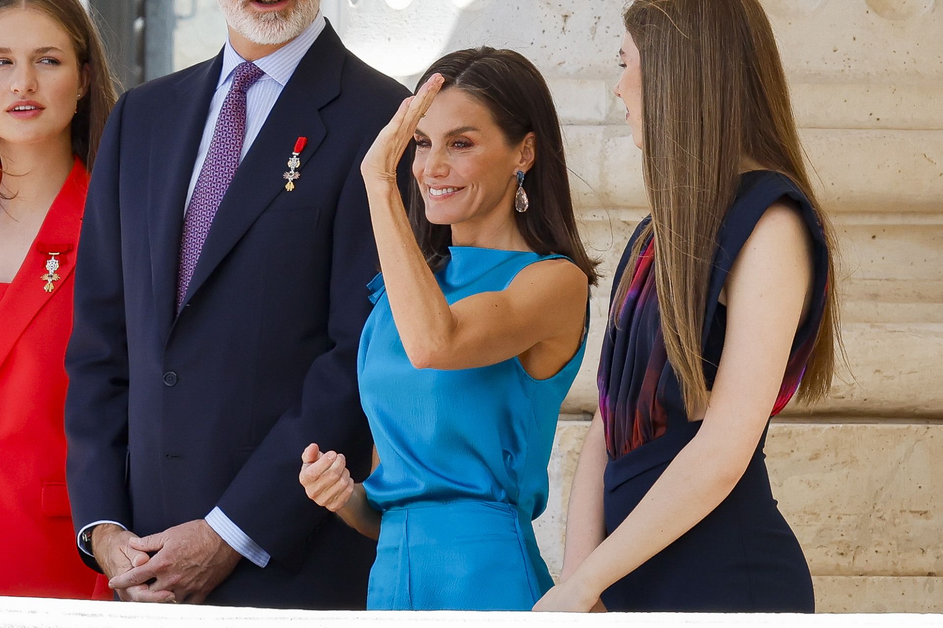 El look de la reina Letizia en el aniversario de la Proclamación de Felipe VI