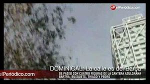 De passeig per BCN amb quatre figures del planter blaugrana: Bartra, Busquets, Thiago i Pedro.