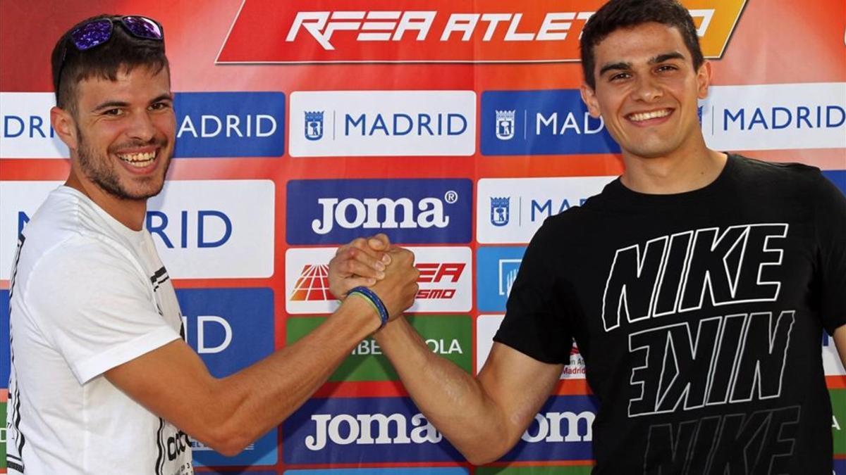 Bruno Hortelano (D) y Óscar Husillos (I), dos de los referentes del atletismo español actual