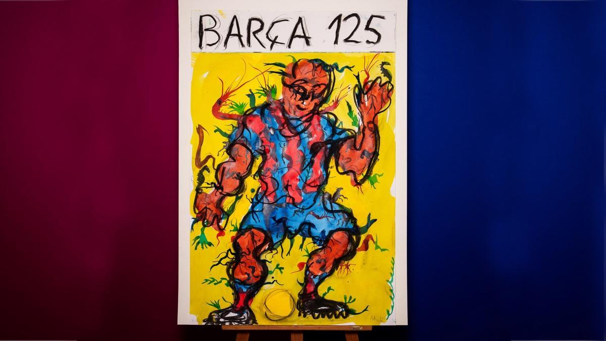Cartel de Miquel Barceló para el 125º aniversario del Barça.
