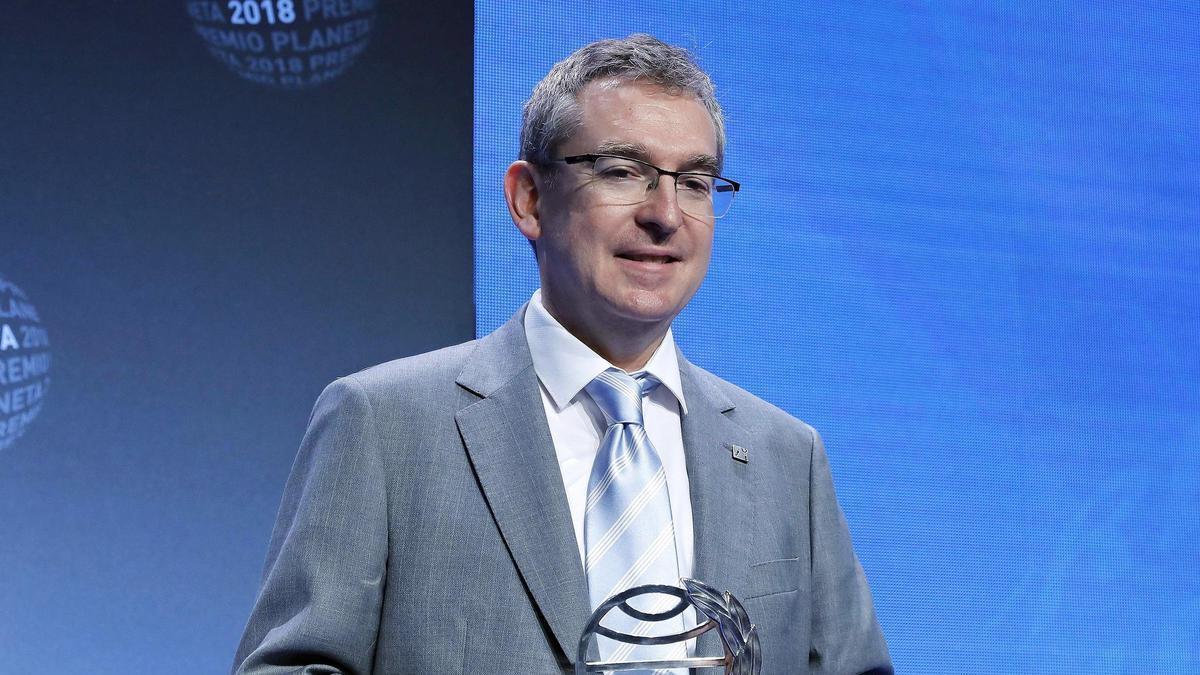 Santiago Posteguillo recogiendo el Premio Planeta de 2018