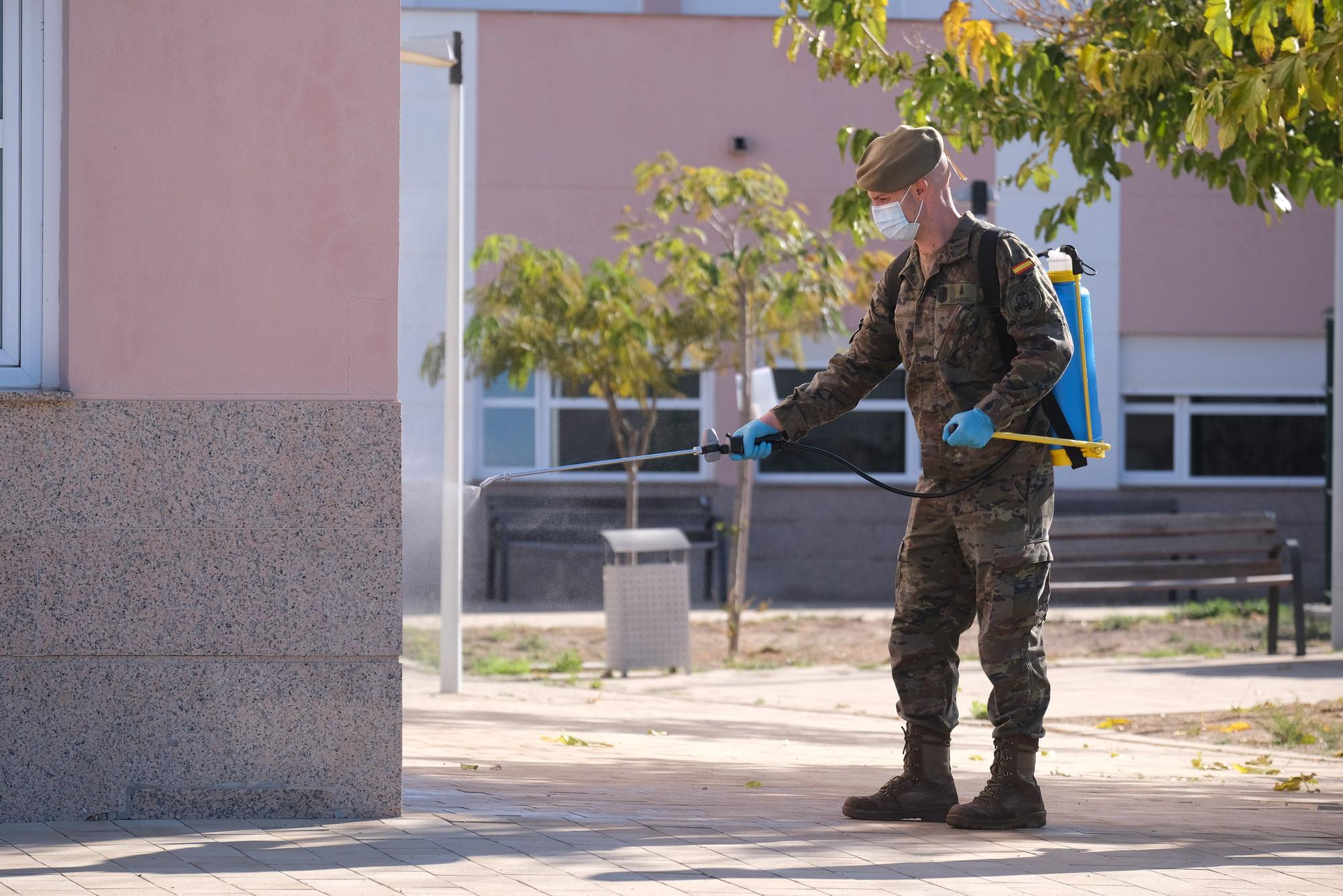 El Ejército regresa al geriátrico de Petrer para desinfectar sus instalaciones