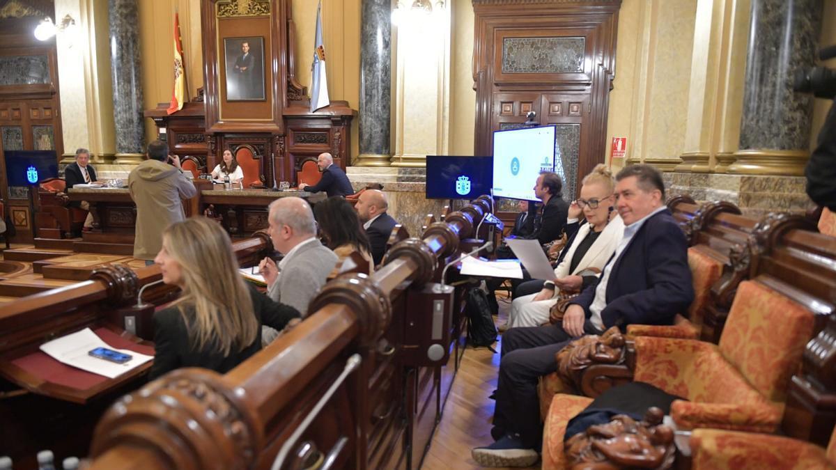 El pleno municipal en María Pita este jueves.