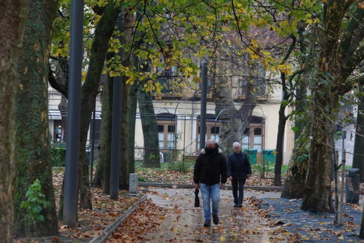 Al fondo, la rosaleda del parque del Muelle, que quedó a medias. | M. V.