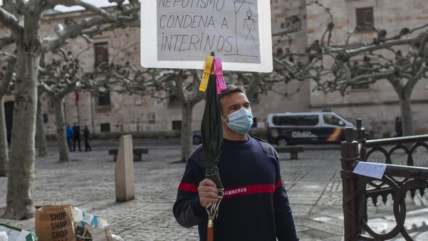 Protesta de los bomberos "díscolos" del Consorcio Provincial de Zamora