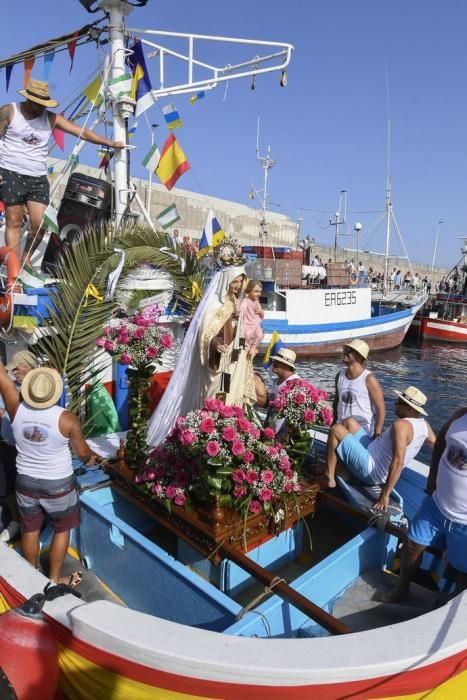 21-07-19 GRAN CANARIA. PUERTO DE ARGUINEGUIN-PUERTO DE MOGAN. MOGAN. Procesión marítima de la Virgen delCarmen desde el Puerto de en Arguineguín hasta el Puerto de Mogán.Fotos: Juan Castro  | 21/07/2019 | Fotógrafo: Juan Carlos Castro