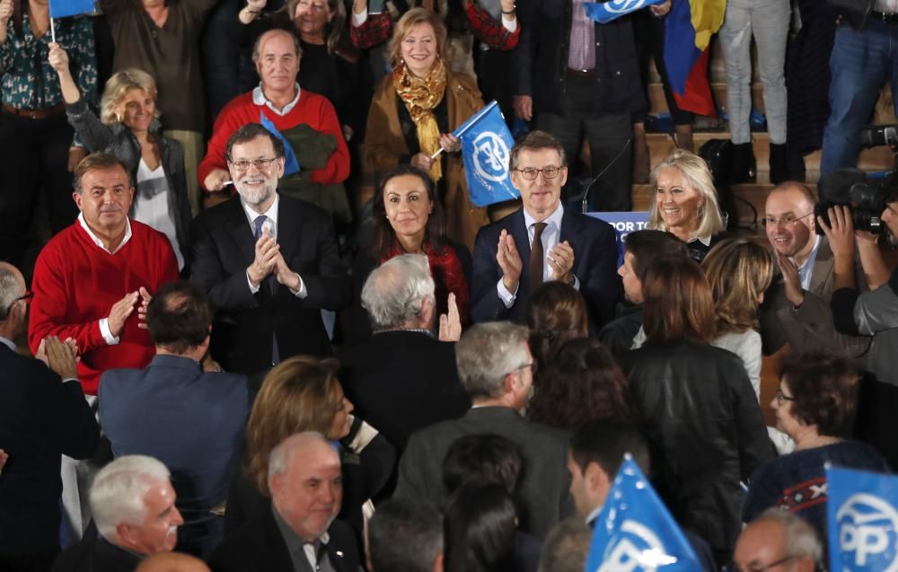 Rajoy compartió escena con Feijóo y otros líderes del PP en el Mar de Vigo