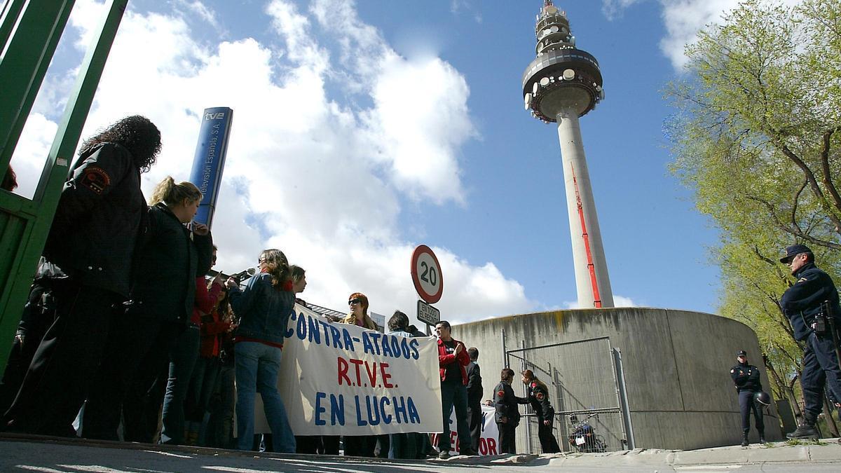 Movilización de los trabajadores de RTVE en 2006.