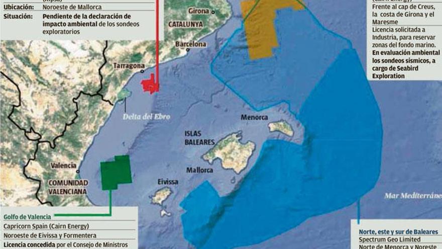 Una petrolera pretende hacer sondeos sísmicos que abarcan todo el mar balear