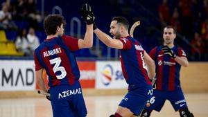 Alabart y Bargalló celebran un gol