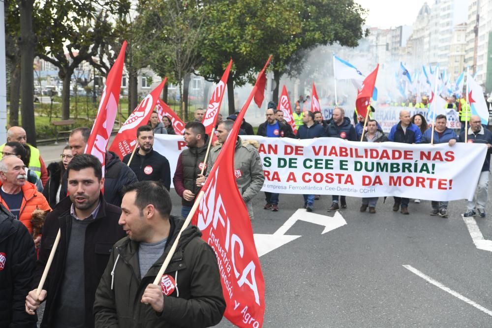 Protesta de trabajadores de Alu Ibérica