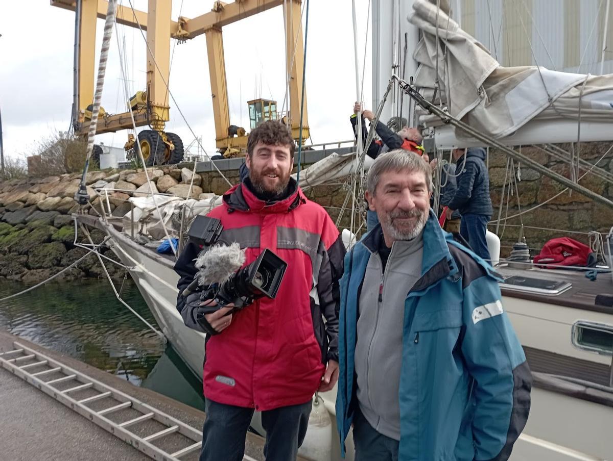Thomas Dylan Harris y José Cuiñas, vecinos de Pontevedra que navegarán en la goleta del Reto Astrolabio.