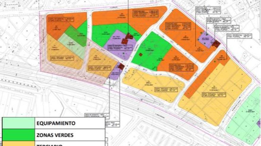 Reparto del suelo a desarrollar en el sector Sup 11.1-Avenida de Benidorm.