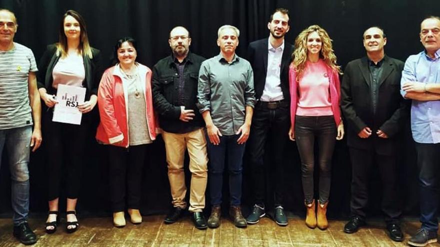 Candidats de Sant Joan amb la moderadora del debat electoral