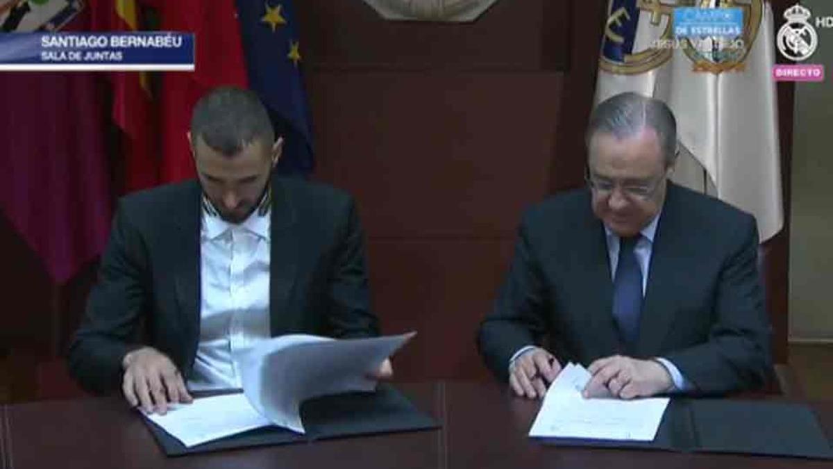 Benzema firmó el nuevo contrato con el Real Madrid
