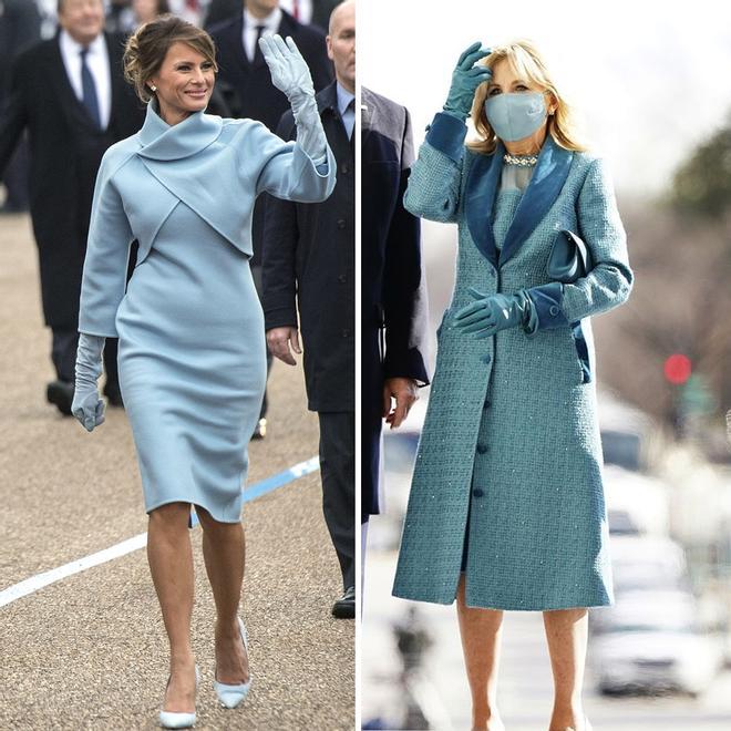 Los looks de Melania Trump y Jill Biden en su debut en el cargo de Primera Dama de Estados Unidos