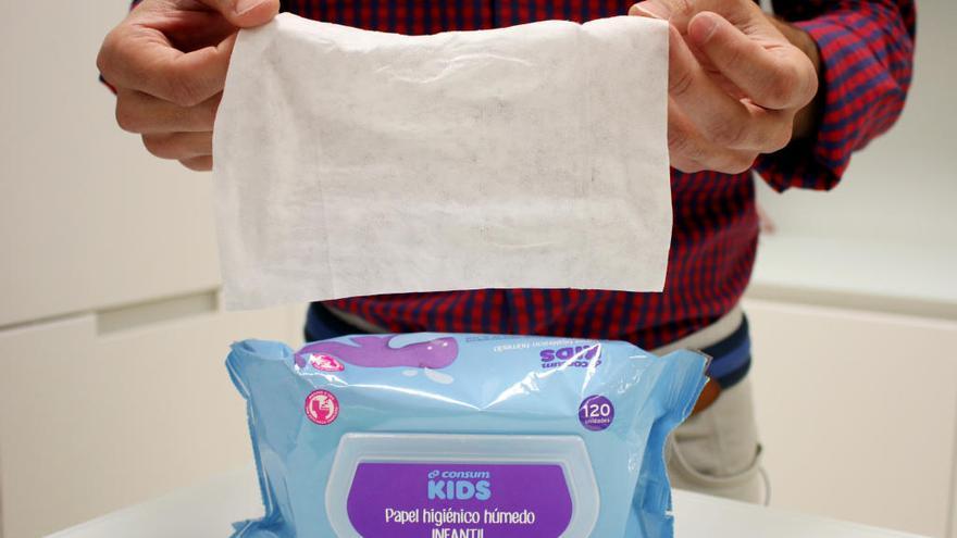 Papel higiénico húmedo para niños de la marca Consum.