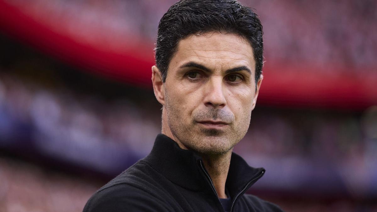 Mikel Arteta en el partido de Champions contra el Athletic Club.