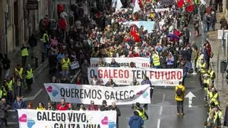 Milleiros de persoas marchan en Santiago para pedir á Xunta que traballe a prol do galego